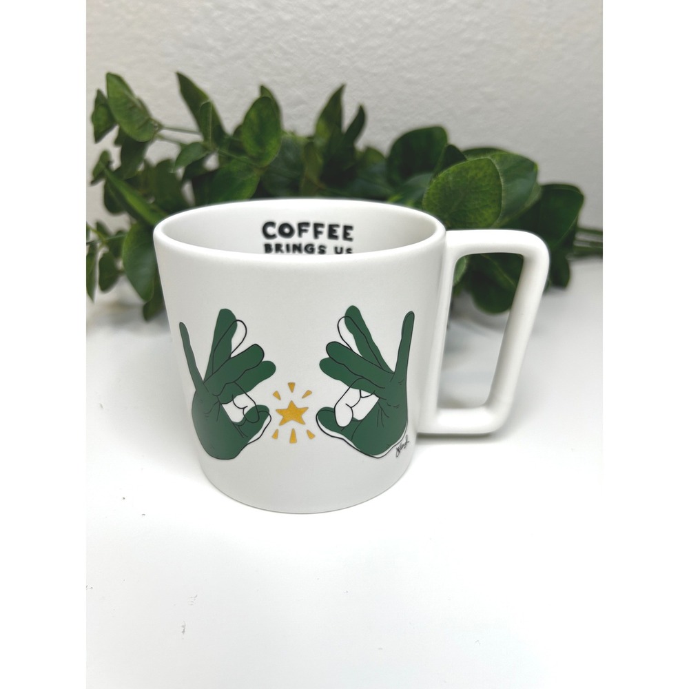 Starbucks Coffee Mug ASL Coffee Brings Us Together 2018 Jean Floyd 12oz